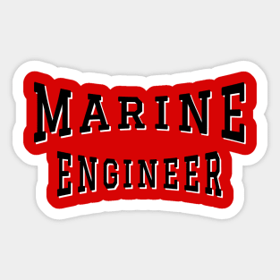 Marine Engineer in Black Color Text Sticker